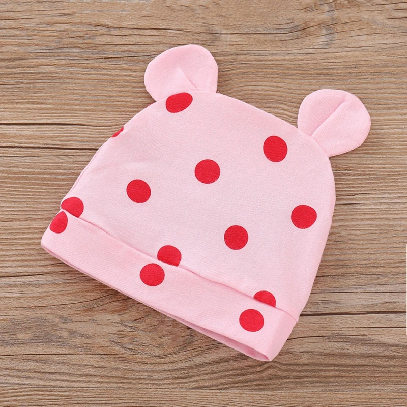 Spring Fall Cotton Newborn Baby Girl Clothes 0-3 Months Polka Dot Unisex Infant Clothes Set Boy 3-piece Clothing With Hat 6