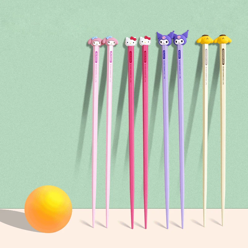 산리오 마이 멜로디 젓가락 헬로 키티 쿠로미 애니메이션 만화, 창의적인 어린이 학생 미니 인형, 귀여운 휴대용 식기 