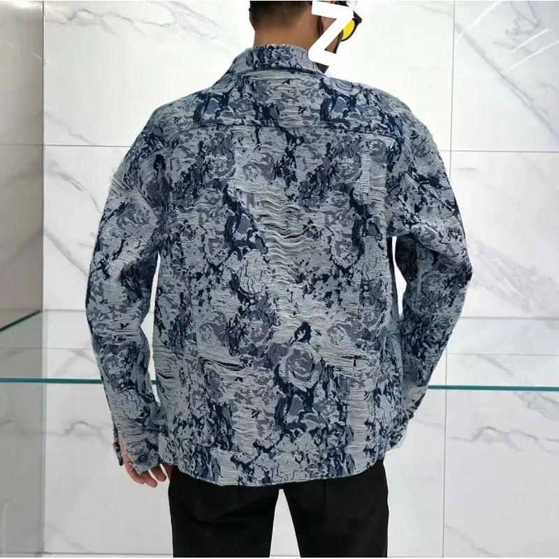 Casual Korean Style Loose Men's Denim Jacket Hipster Handsome Autumn Winter Hong Kong Style Fashionable Shirt
