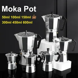 Moka Coffee Pot Metal Italian Hand Brewer Stovetop Espresso Pot Durability Coffee Machine for Kitchen Home Coffeeware Teaware