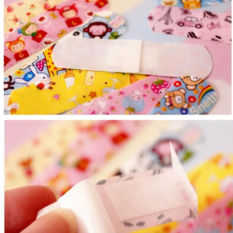120/240Pcs Cartoon Animal Pattern Waterproof Hemostasis Kids Band Aid Stickers Adhesive Bandage Wound Strips Plasters Children