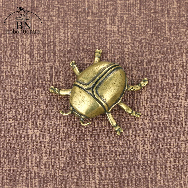 固体ブロンズカブトムシてんとう虫置物ミニチュアティーペット面白い