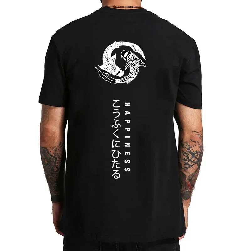 Mens Cotton Japanese Style Short Sleeve T Shirt