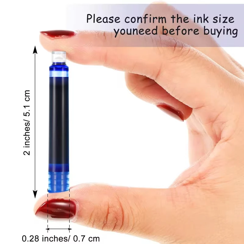 Fountain Pen Ink Cartridge Set - Black, Blue, & Red - High-Quality Refill Pack