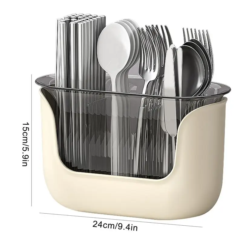 Kitchen Spoon Chopstick Storage Silverware Drying Drain Basket Cutlery Holder 3 Compartment Flatware Caddy Kitchen Accessories 6