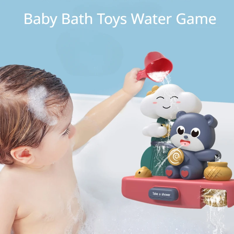 

Baby Bath Toys Water Game Bear Cloud Whale Model Faucet Shower Playing Water Swimming Bathroom Toys for Kids Christmas Gifts