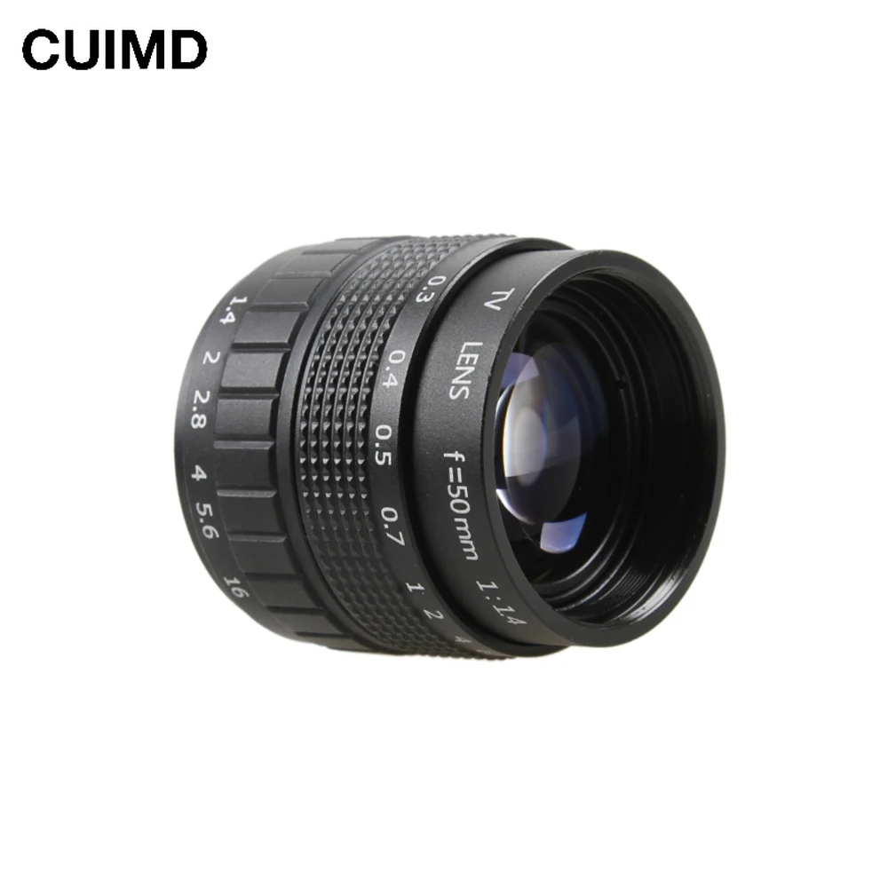 

50mm F1.4 CCTV TV Movie lens+C Mount+Macro ring For Nikon F AI Mount SLR Camera D5600 D5300 D3300 D3400 D750 C-AI