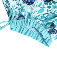 Swimming Costumes for Girls Long Sleeve Butterfly Design Swimsuit Hawaiian Bathing Suit Kids One Piece Quick Dry Swimwear 6