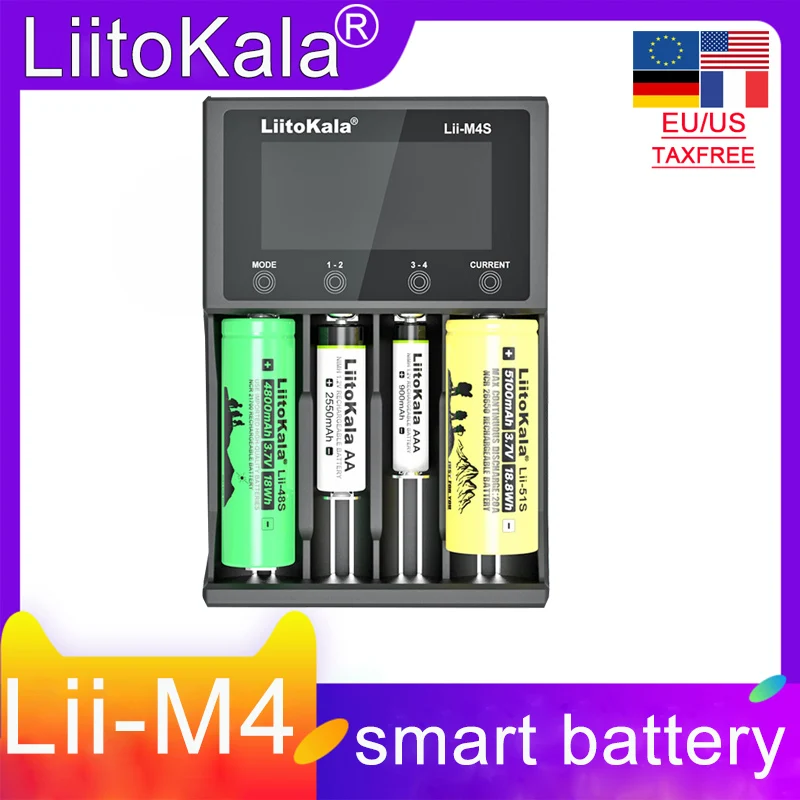 

LiitoKala LiiM4S Lii402 LiiM4 Lii-600 18650 charger charging device AA and AAA rechargeable battery charger Original