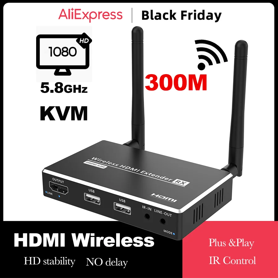 HD Video Wireless Transmitter &Receiver TV Sticker 5.8Ghz HDMI Extender 1080P KVM IR Wireless For PC Camera Dongle Mirror Screen 30m wireless hdmi video transmitter receiver extender display adapter screen share switch for ps4 camera dvd pc to tv projecto