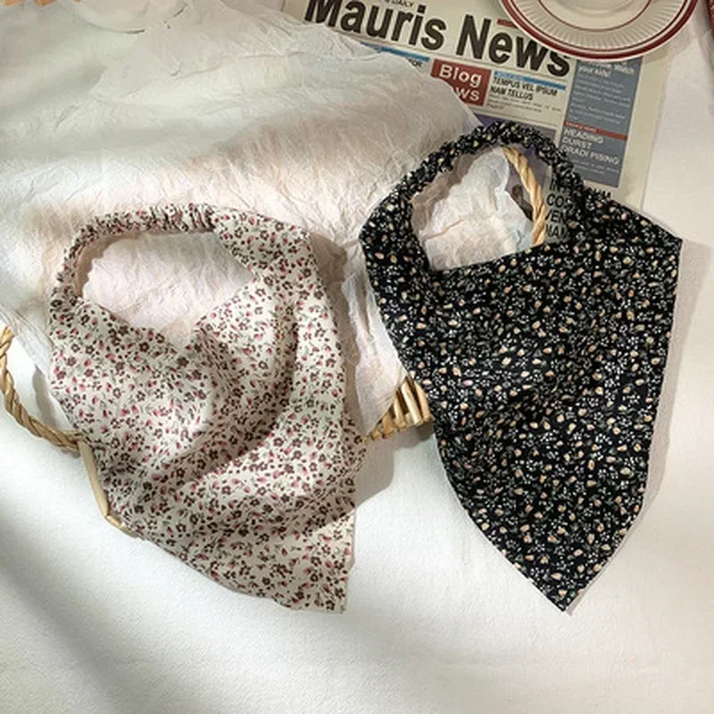 Floral Kerchief Headwear Wrist Head Wrap Scarf Triangular Headscarf Accessories Hair Band Fashion Women Hats Creative Gifts