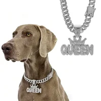 Collier pour chien en or, pendentif de luxe, collier pour chien en métal avec boucle design, collier pour animaux de compagnie, accessoires de bijoux pour chiens de taille moyenne et grande 3