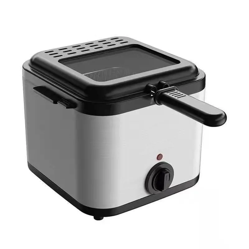 2.5L Electric Fryer 1000W Fried Chicken Chips Snack Multi-Function Fryer 110V/220V Square Stainless Steel Machine Kitchen
