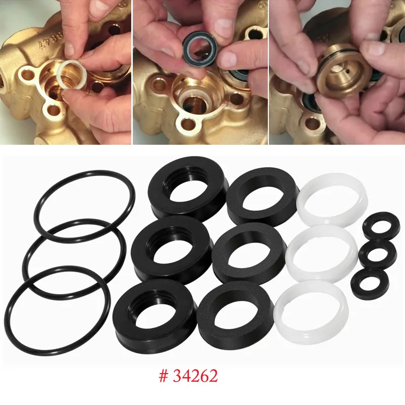 

34262 комплект уплотнений для Cat Pump 66DX 6DX, насос для мойки высокого давления, идеально подходит для моделей 6DX35G1I 6DX40G1I 66DX30G1I 66DX35G1I 66DX40G1I