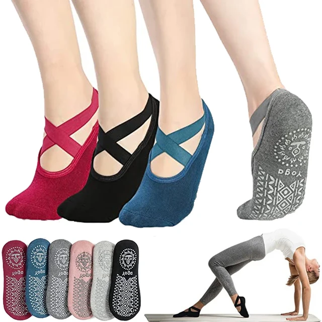 Grippy Socks Pilates Anti-Slip Cushioned Yoga Socks Women's Yoga Socks For  Standard And Hot Yoga Pilates Barre Ballet Dance And - AliExpress