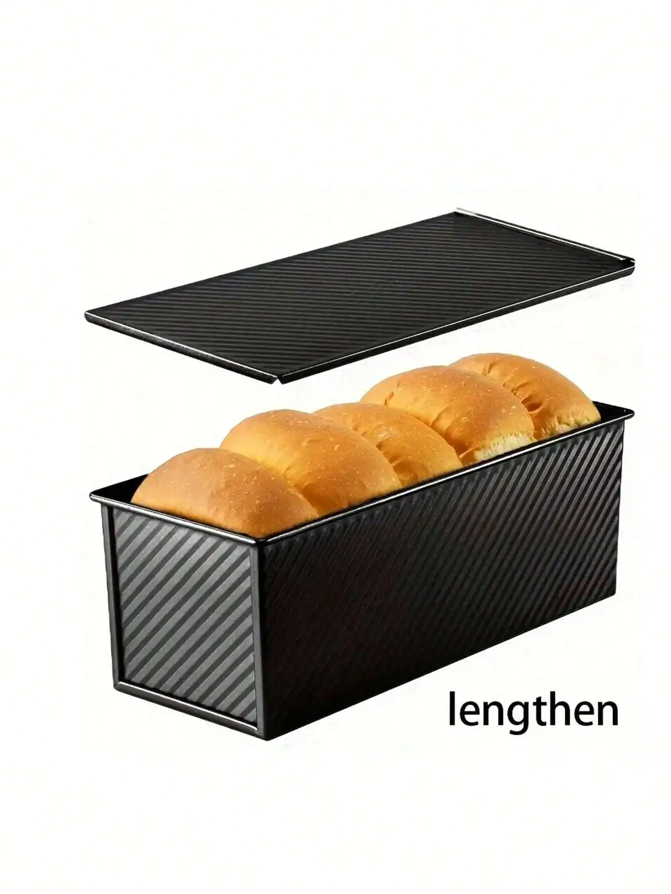 1pc Covered Bread Loaf Pan (12.2"X4.8"X4.7"), Non-Stick Baking Tool For Making Bread, Oven Accessories, Baking Utensils, Kitchen