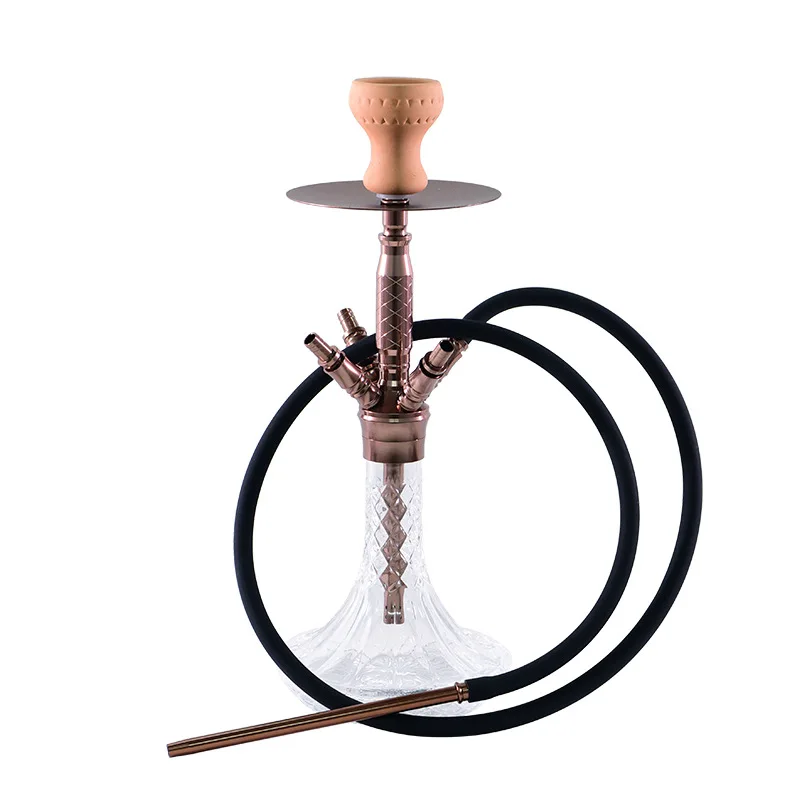 Hooka 4 Hose Hookah Set Premium Small Aluminum Shisha Set For Narguile Smoking Tobacco Pipe