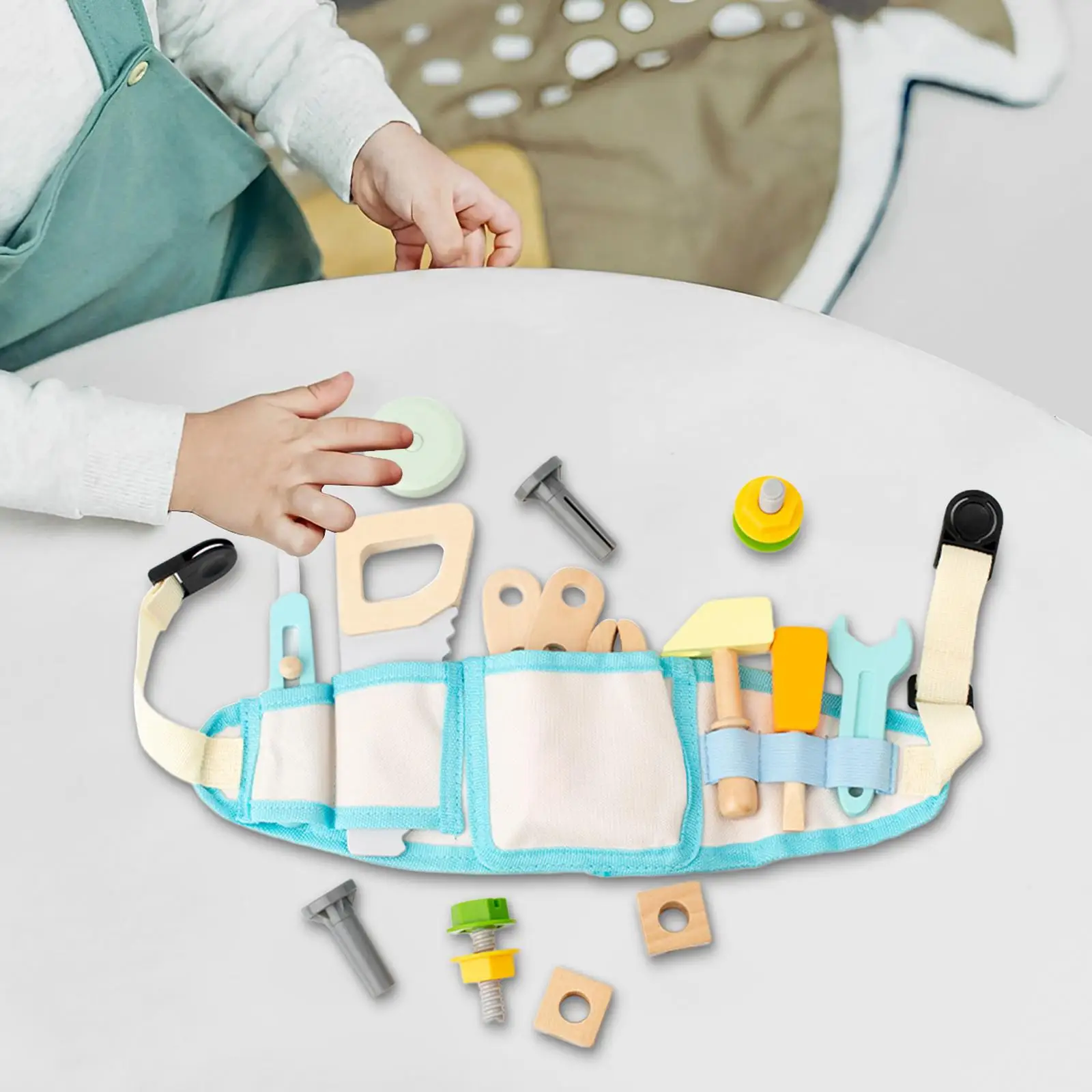 

Kids Handyman Tool Belt - Wooden Construction Set for Creative Play