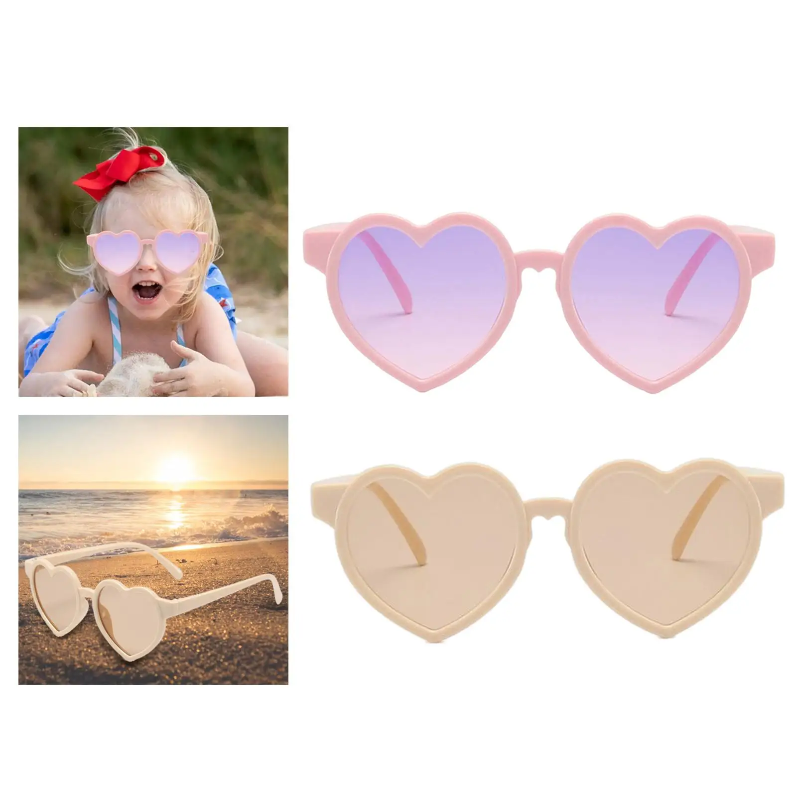 Heart Shaped Girls Kids Sunglasses Length Height 36mm Outdoor Glasses Cute