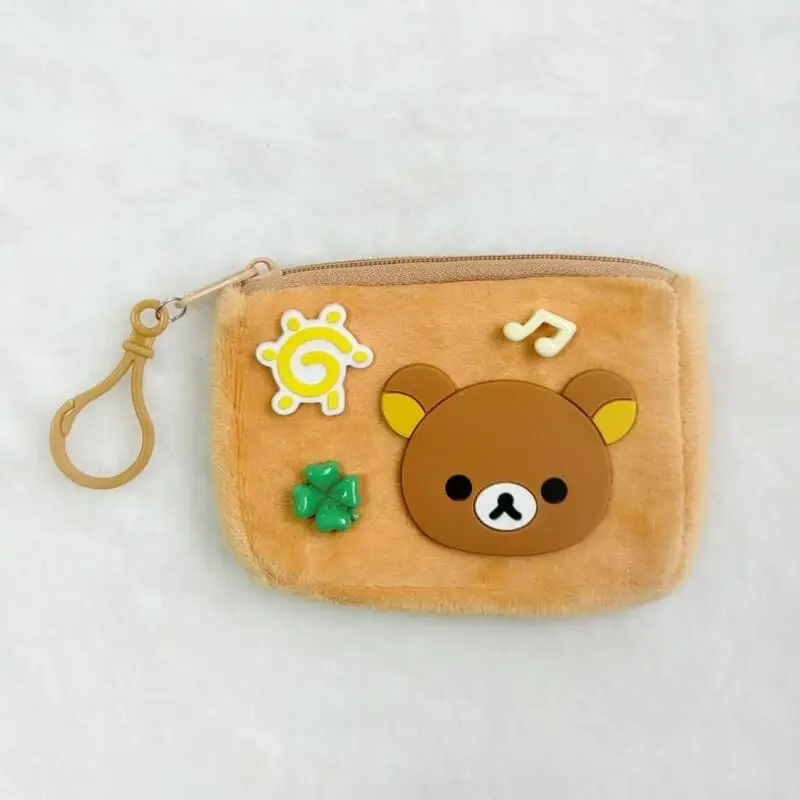 Kawaii Rilakkuma Plush Coin Purse & Keychain - Cute Backpack Decoration Gift