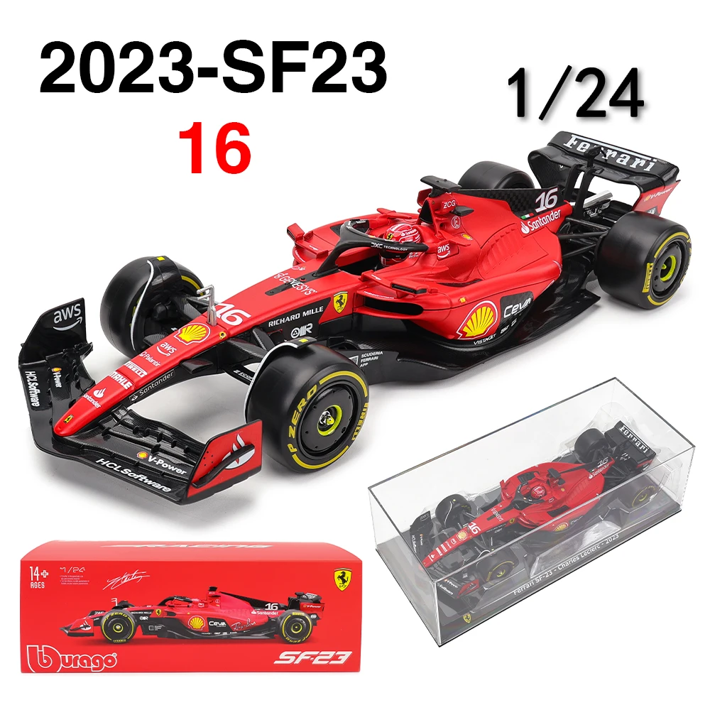 Bburago 1:24 F1 페라리 SF23 레드불 RB19 메르세데스 W14 매우 상세한 다이캐스트 정밀 모델 자동차 모델 컬렉션 선물