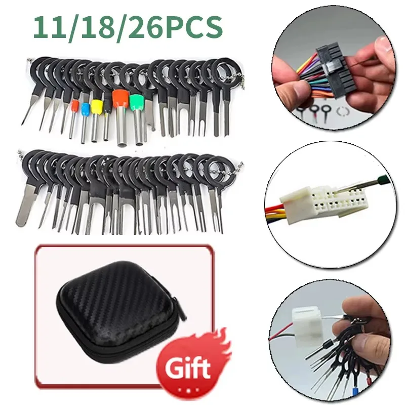 Car Terminal Removal Wire Plug Connector Lugs Extractor Puller Release Pin Extractor Kit For Automobiles Repair Hand Tools car terminal extractor terminal removal kit car repair tool terminal removal tool car terminal puller electrical connector pin removal kit