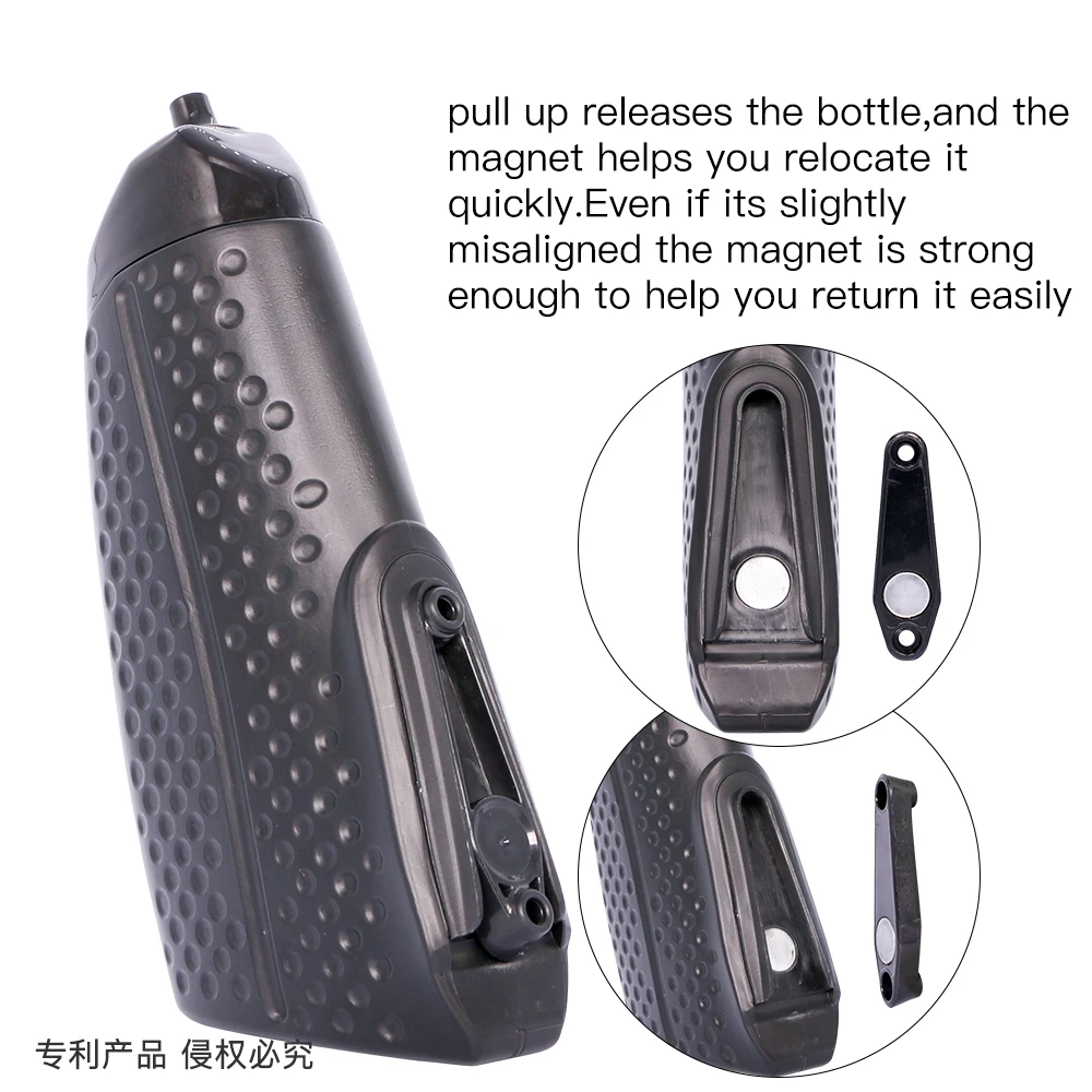 Aero Bicycle pba Free Squeeze Road MTB Time Trail TT Track Bike Water Bottle with Attached Bottle Cage Free Magnetic Mount Magnetic Lock 