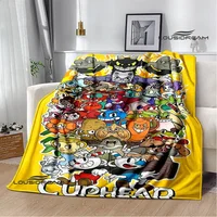 Cuphead cartoon printed Blanket Fashion bed linings white Flannel Warm Blanket Soft Comfortable Blanket Birthday Gift 1