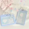 Women's Cute Card Cover Holder Flash Pink Blue Love Gradient Cool Card Star Pendant Keychain Bus Student ID Card Holder Case 1