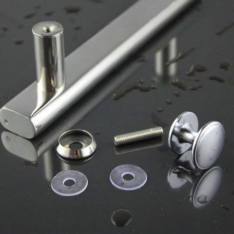 2pcs/Lot ABS+ Stainless Steel Brushed Sliding Knob Door Handle For Furniture Interior Shower Cabin Accessories Hardware Decor 2