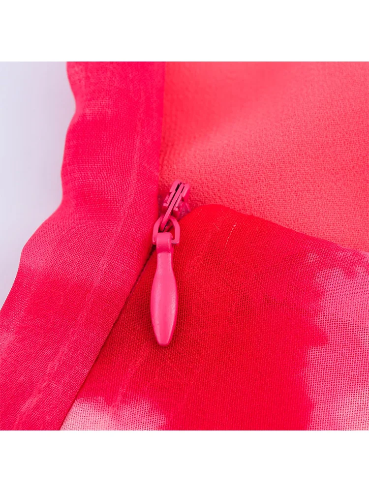 TFMLN Summer Women Romantic Scarf Midi Dress Female Sexy V Neck Backless Slim Printed Sling Dress Fashion Elegant Vacation