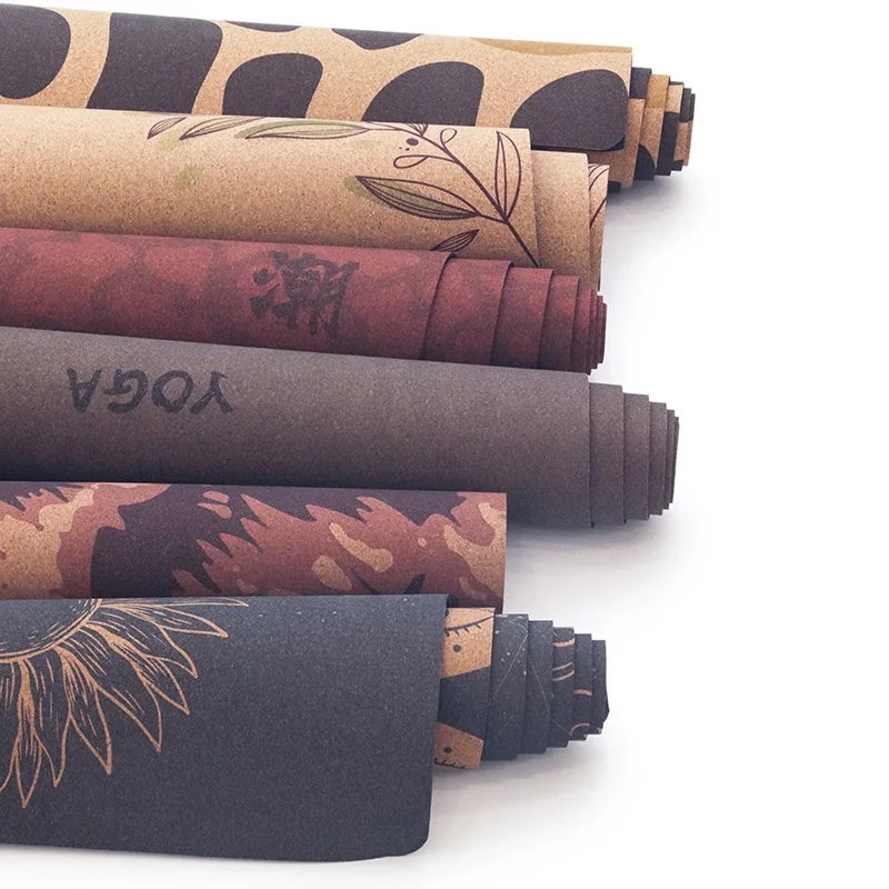 

Cork rubber yoga mat color printed fitness mat dance sports