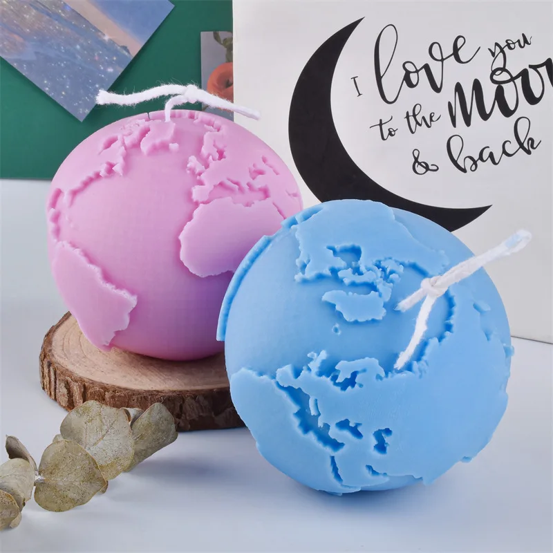 Creative space three-dimensional earth scented candle smokeless soy wax aromatic candles for bedroom decoration desktop ornament |