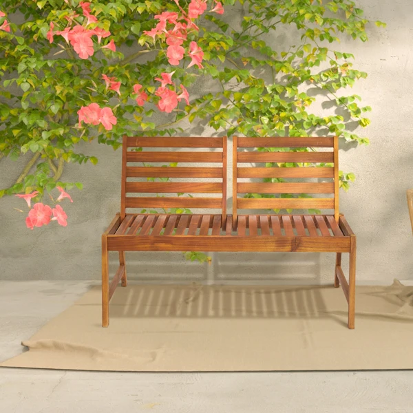 49.6in 后背可调节 木长凳 相思木 原木色-25