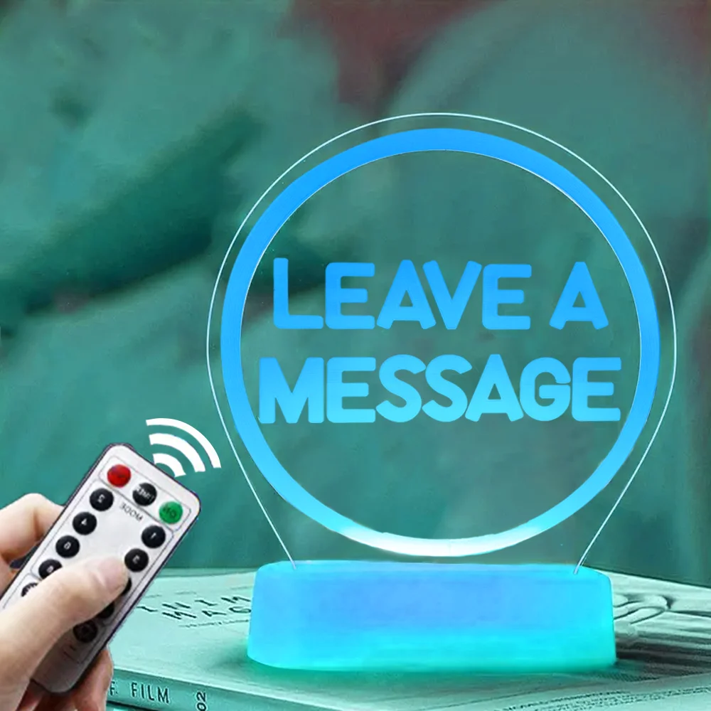 RGB LED Wedding Party Desk Sign Audio Guestbook Sign With Remote Controller eave A Message Acrylic Table Sign 3D Night Lights