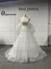 Osquernovia White Wedding Dresses Beads Appliques Vestidos De Novia Luxury Spaghetti Strap Puffy Sleeve A-Line Robe de mariee 4