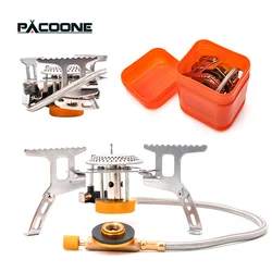 PACOONE Camping Gas Stove Outdoor Windproof Tourist Burner Portable Folding Ultralight Tourism Cooker Equipment Hiking Picnic