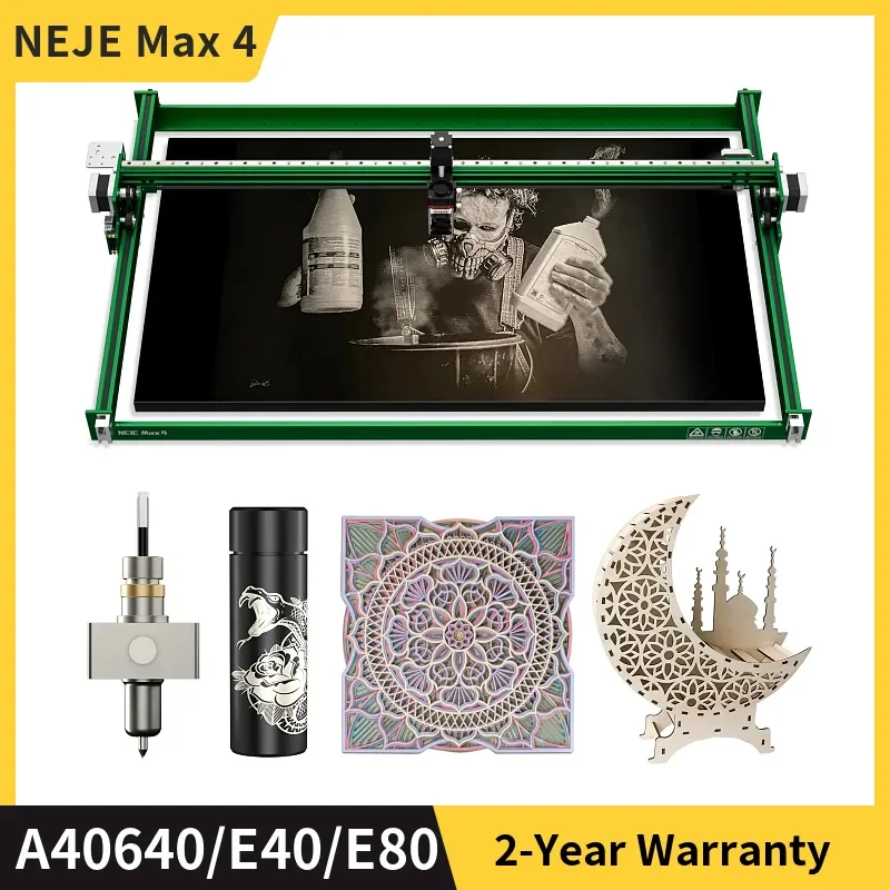 NEJE Max 4 A40640/E40 CNC Wood Laser Engraver Cutter Cutting Engraving Machine Router Lightburn LaserGRBL App Control