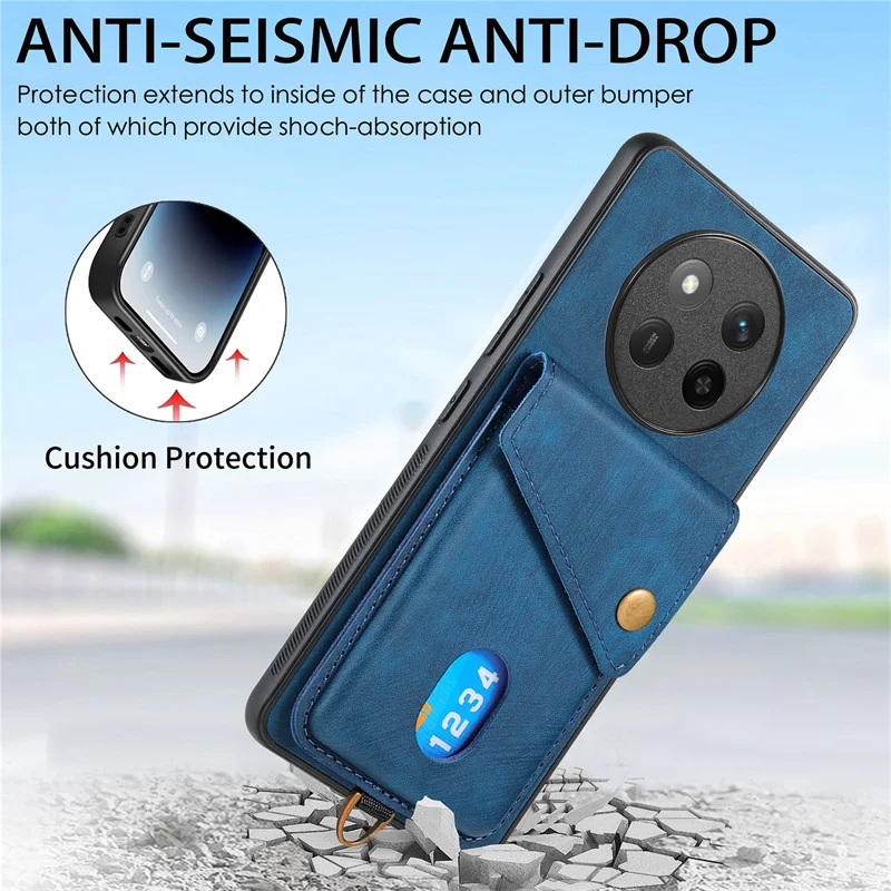 Luxury Leather Lanyard Magnetic Wallet Phone Case with Stand and Card Slot