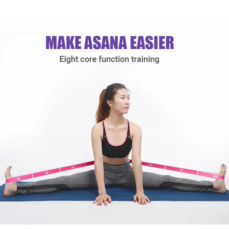 Multi-Section Elastic Yoga Resistance Bands for Dance, Gym, and Pilates Fitness