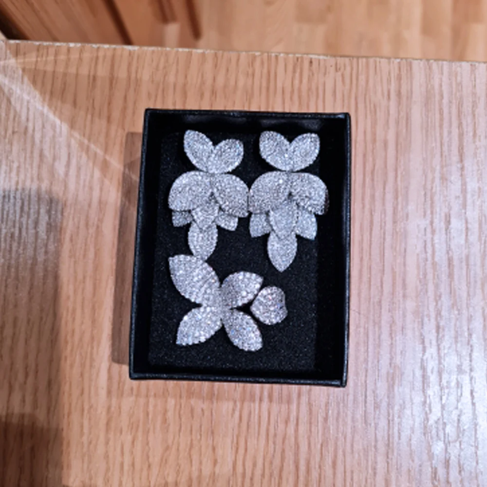 Female Flexible detachable Shiny Cubic Zirconia European Wedding Earrings Fashion High Quality Jewelry for Women