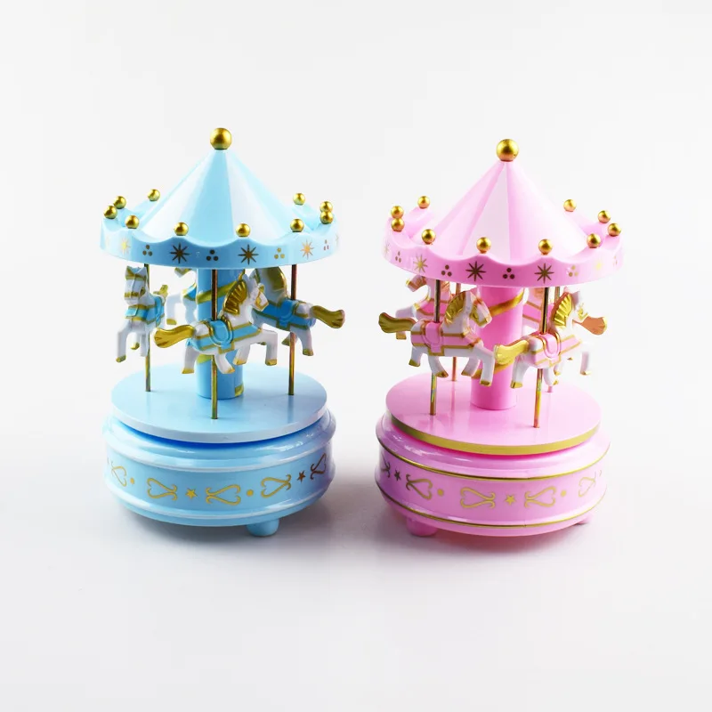 Merry-go-round Music Boxes Geometric Music Baby Room Decoration Unisex Christmas Horse Carousel Box Home Decor