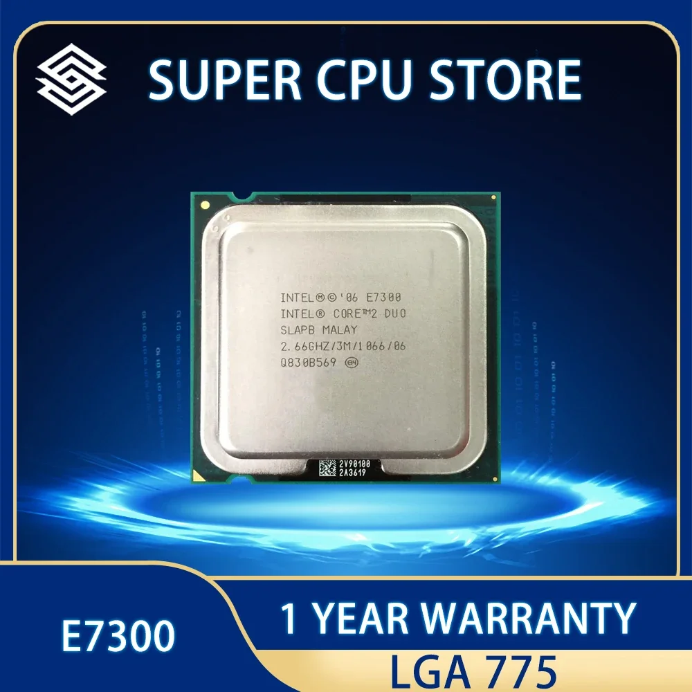 

Процессор Intel Core 2 Duo E7300 (3 Мб кэш-памяти, 2,66 ГГц, 1066 МГц FSB) Двухъядерный процессор LGA 775 настольный процессор