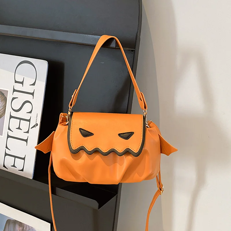 

Spooky pumpkin bag Halloween bag hundred niche design fashion shoulder handheld cute personality creative women's bags