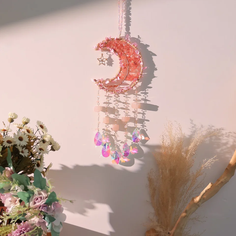 Acchiappasogni, Acchiappasogni Luna Con Luce - Decorazione Da Parete Per Camera Da Letto Decorazione Per La Stanza Dei Ragazzi~p125375196