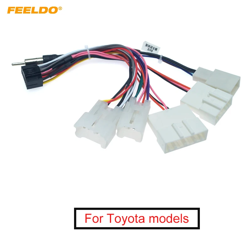 

FEELDO 1 шт. автомобильный радиоприемник 16PIN адаптер жгута проводки для Toyota Audio Power Calbe Проводная вилка головное устройство жгута # FD6382