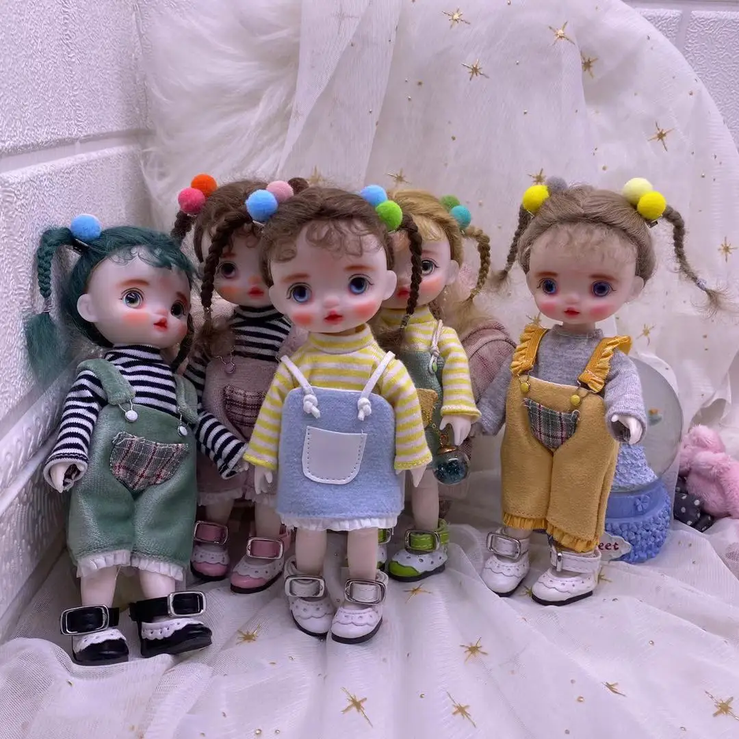 

16cm Cute Blyth Doll Joint Body Fashion BJD Dolls Toys with Dress Shoes Wig Make Up Gifts for Girl
