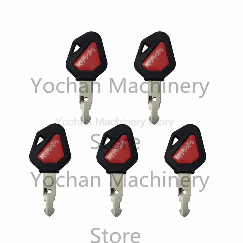 

5Pcs Red Ignition Logo Key 459A Kubota Skid Steer Track Loader & Mini Excavator Ignition Key Red Logo 459A