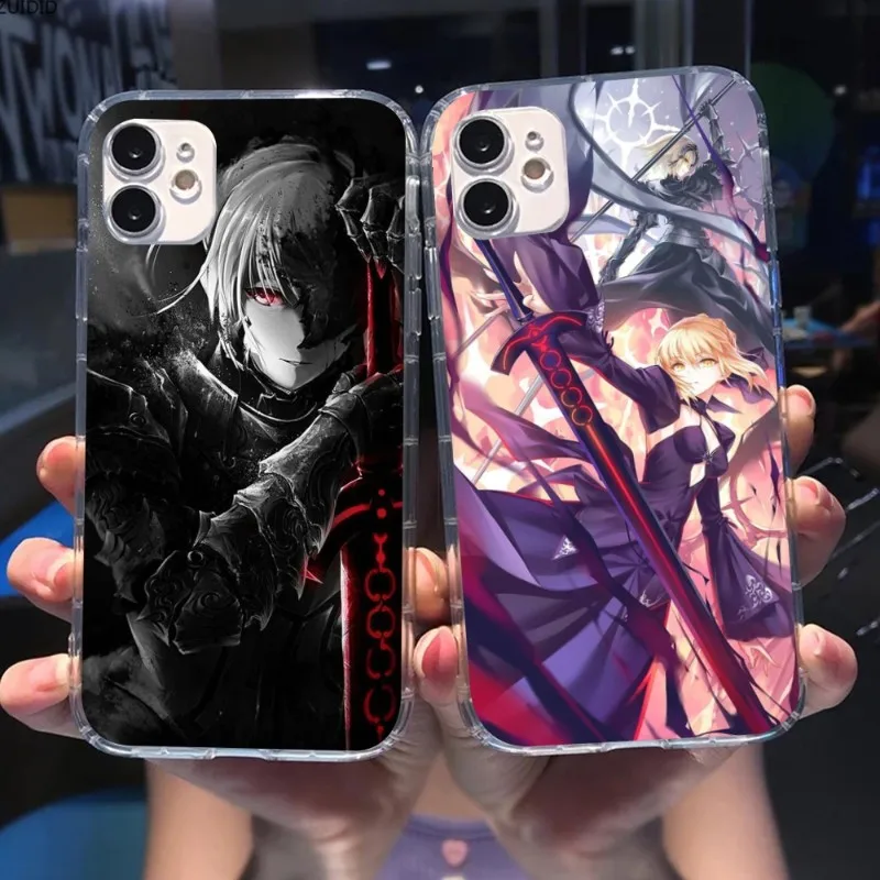 Fate Saber Alter Smart Phone Case Per Iphone 14 13 12 11 Xs X 8 7 6 Plus Mini Pro Max Se 2022 Cover Trasparente Per Telefono Funda