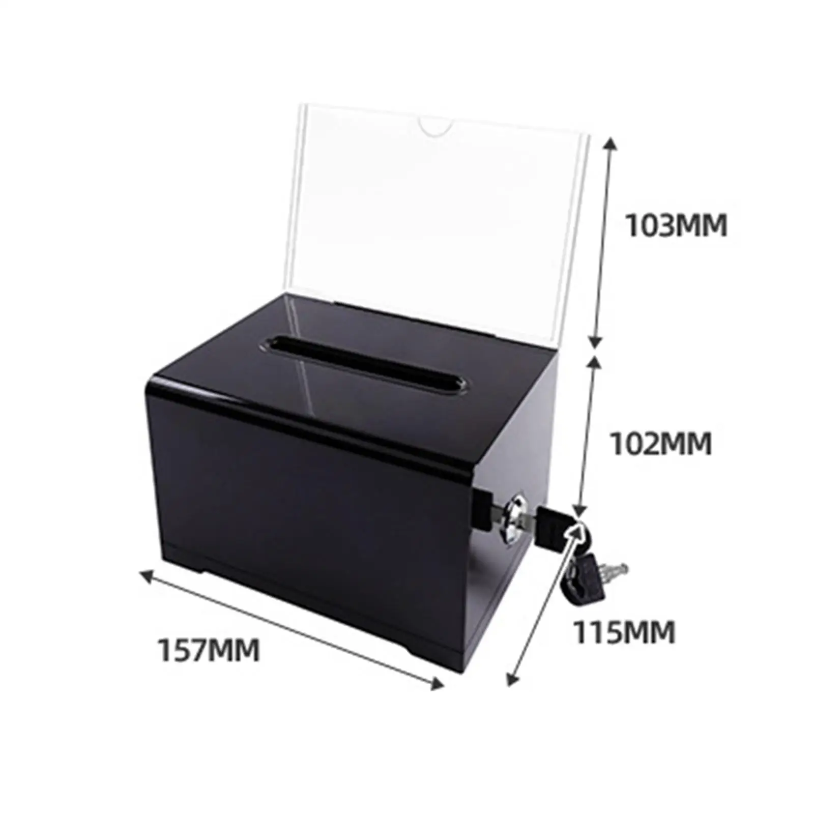 Business Card Collection Box Multipurpose Storage Container Portable Suggestion Box With Lock for Business Reception Charity